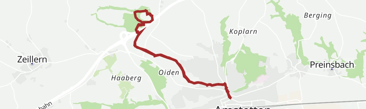 Route map: Stadtwanderweg Amstetten Gigerreith